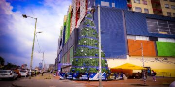 San Victorino inaugura la temporada de fin de año con el árbol navideño más grande del centro de Bogotá